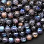 AAA Natural Rainbow Blue Golden Purple Red Orange Green Labradorite 4mm 6mm 8mm 10mm Round Beads 15.5" Strand