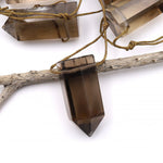 Natural Smoky Quartz Pendant Side Drilled Point Tower Pendulum Gemstone Crystal Focal Bead