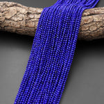 AAA+ Micro Faceted Natural Blue Lapis Round Beads 2mm 3mm 4mm 6mm Laser Diamond Cut Gemstone 15.5" Strand