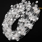 AAA Iridescent Carved Natural White Mother of Pearl Shell Bunny Rabbit Head Beads Choose from 5pcs, 10pcs