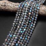 AAA Natural Rainbow Blue Golden Purple Red Orange Green Labradorite 6mm 8mm 10mm Round Beads Nothing But Fire Superior Quality 15.5" Strand