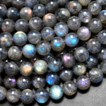 AAA Natural Rainbow Blue Golden Purple Red Orange Green Labradorite 6mm 8mm 10mm Round Beads Nothing But Fire Superior Quality 15.5" Strand