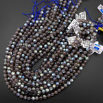Extremely Rare! Natural Red Labradorite 4mm 6mm 8mm 10mm Round Beads High Quality AAA grade Blue Red Natural Labradorite 15.5" Strand