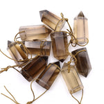 Natural Smoky Quartz Pendant Side Drilled Point Tower Pendulum Gemstone Crystal Focal Bead