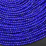AAA+ Micro Faceted Natural Blue Lapis Round Beads 2mm 3mm 4mm 6mm Laser Diamond Cut Gemstone 15.5" Strand
