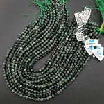 Rare Faceted Natural Teal Green Kyanite 3mm 4mm 6mm Round Beads 15.5" Strand