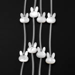 AAA Iridescent Carved Natural White Mother of Pearl Shell Bunny Rabbit Head Beads Choose from 5pcs, 10pcs