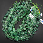 Large AAA Natural Green Fluorite 20mm Wavy Coin Beads 15.5" Strand