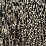 Micro Faceted Tiny Small Natural Iron Pyrite Faceted 2mm 3mm 4mm 6mm Round Beads Diamond Cut Gemstone 15.5" Strand