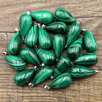 AAA Natural Malachite Pendant Puffy Teardrop Briolette 20mm Gemstone Jewelry