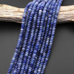 Natural Blue Aventurine 4mm 6mm Smooth Rondelle Beads Thin Saucer 15.5" Strand