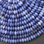 Natural Blue Aventurine 4mm 6mm Smooth Rondelle Beads Thin Saucer 15.5" Strand