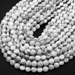AAA Faceted Natural Howlite 6mm 8mm 10mm Coin Beads 15.5" Strand
