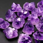 Undrilled Natural Amethyst Flower Pyramid Raw Cabochon Rich Purple Gemstone
