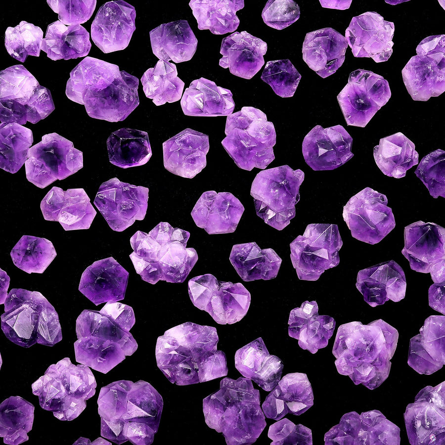 Undrilled Natural Amethyst Flower Pyramid Raw Cabochon Rich Purple Gemstone