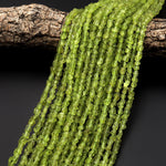 Natural Peridot Nugget Beads Raw Organic Gemstone 15.5" Strand