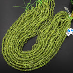 Natural Peridot Nugget Beads Raw Organic Gemstone 15.5" Strand