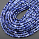 Natural Blue Aventurine 4mm 6mm Smooth Rondelle Beads Thin Saucer 15.5" Strand