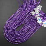 AAA Faceted 6mm 8mm 10mm Purple Amethyst Coin Beads Flat Disc Dazzling Facets Natural Gemstone 15.5" Strand