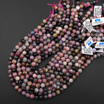 Natural Multicolor Watermelon Pink Green Tourmaline Round Beads 5mm 8mm 15.5" Strand