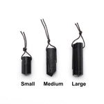 Natural Black Tourmaline Pendant Side Drilled Natural Crystal Point High Energy Stone