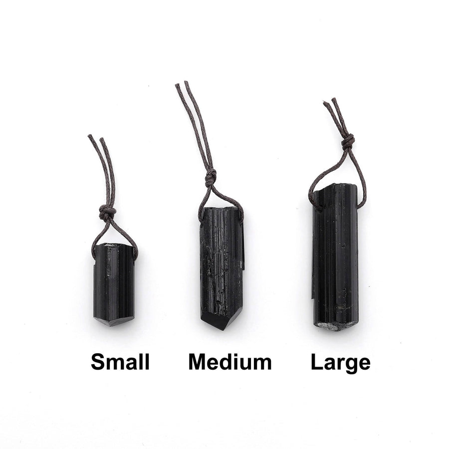Natural Black Tourmaline Pendant Side Drilled Natural Crystal Point High Energy Stone