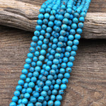 Natural Arizona Blue Turquoise 4mm 6mm 7mm 8mm 7mm 10mm Round Beads Real Genuine Turquoise Gemstone 15.5" Strand