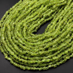 Natural Peridot Nugget Beads Raw Organic Gemstone 15.5" Strand