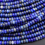 Natural Blue Lapis Beads Smooth Rondelle Beads 4mm 15.5" Strand