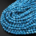 Natural Heavenly Blue Apatite 4mm 6mm 8mm 10mm Round Beads 15.5" Strand