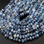 Natural Santa Maria Blue Aquamarine 8mm Rounded Rondelle Beads 15.5" Strand