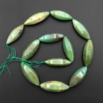 Natural Australian Green Chrysoprase Beads Long Faceted Marquise Gemstone 15.5" Strand