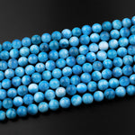 Natural Heavenly Blue Apatite 4mm 6mm 8mm 10mm Round Beads 15.5" Strand