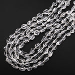 Super Clear AAA Natural Rock Crystal Quartz Handcut Faceted Freeform Pebble Nugget Beads Gemstone 15.5" Strand