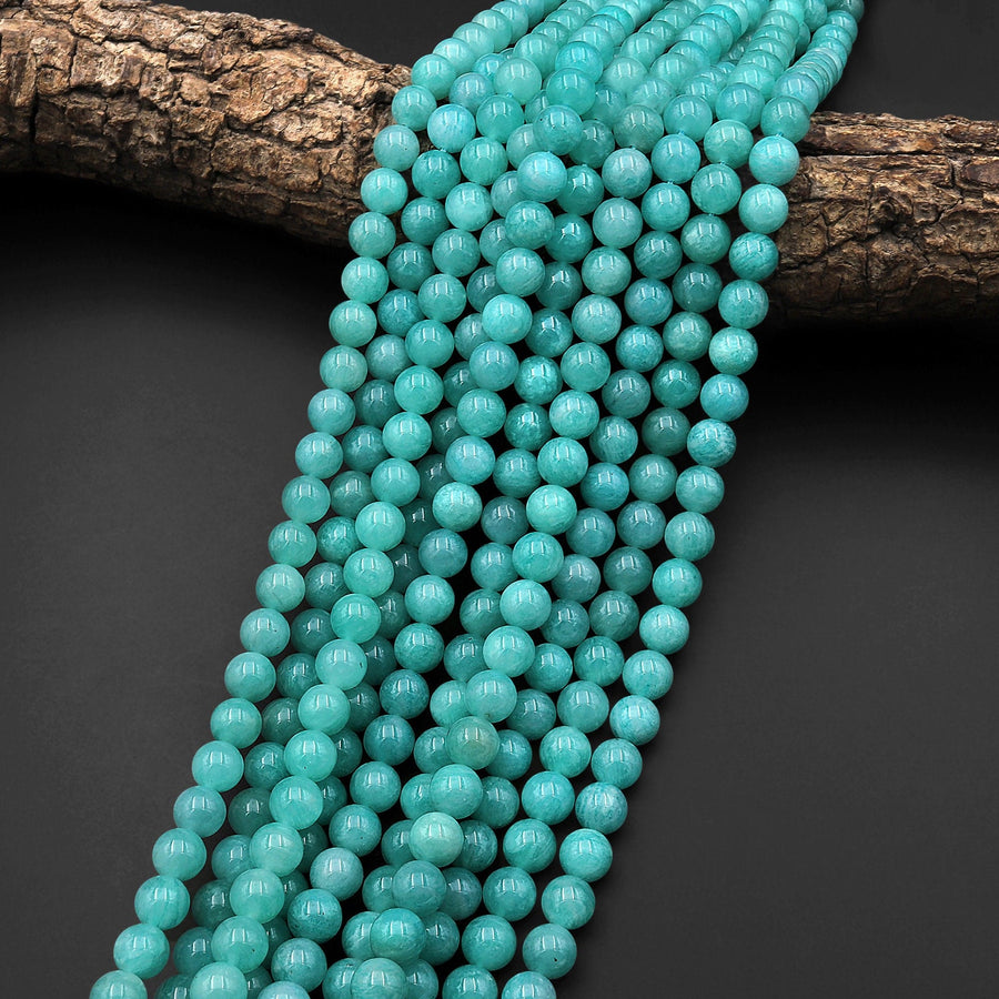 AAA Natural Russian Amazonite Beads 6mm 8mm 10mm Round Beads Sea Blue Green Gemstone Beads 15.5" Strand