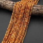 AAA Natural Golden Citrine Faceted 4mm Cube Gemstone Beads 15.5" Strand