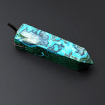 Extremely Rare Natural Blue Chrysocolloa Green Malachite Obelisk Point Pendant Side Drilled Tower Pendulum Healing Crystal A5