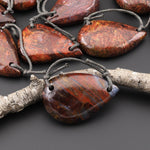 2 Hole Pendant Natural Golden Red Pietersite Pendant Gemstone