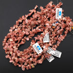 Natural Rhodochrosite Freeform Petal Chip Nugget Beads 15.5" Strand