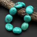 Large Natural Blue Green Turquoise Nugget Beads Genuine Real Turquoise Gemstone 15.5" Strand B0440