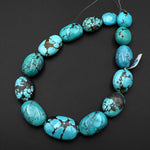 Large Natural Blue Turquoise Nugget Beads Genuine Real Turquoise Gemstone 15.5" Strand B0438