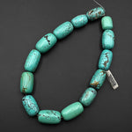 Large Natural Blue Turquoise Smooth Tube Cylinder Nugget Beads Genuine Real Turquoise Gemstone 15.5" Strand B0437