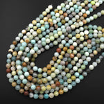 Natural Multicolor Amazonite 4mm 6mm 8mm Smooth Round Beads Gemstone 15.5" Strand B0458