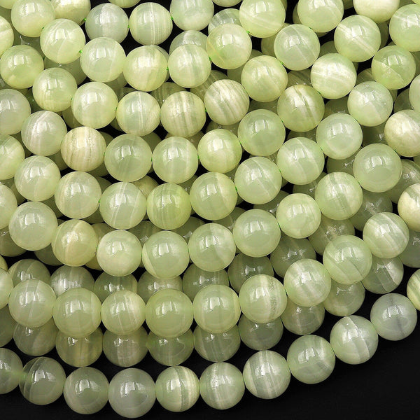 AAA Natural Green Calcite Round Beads 8mm 10mm 15.5" Strand