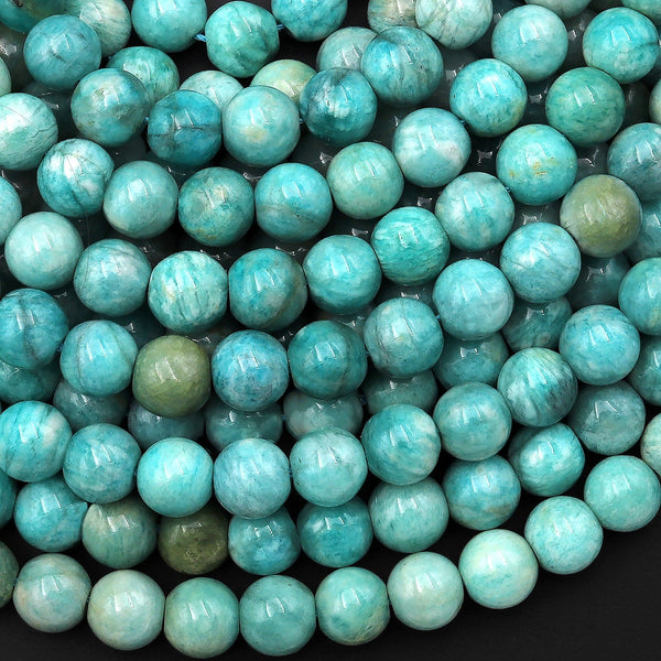 Natural Russian Amazonite Beads 5mm 6mm 7mm 8mm 10mm12mm Round Beads Seafoam Blue Green Colors 15.5" Strand