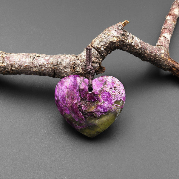 Natural Atlantisite Stichtite Heart Pendant Gemstone From Australia