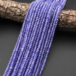 AAA Faceted Natural Tanzanite Rondelle Beads 4x3mm Micro Laser Cut Real Genuine Gemstone 15.5" Strand