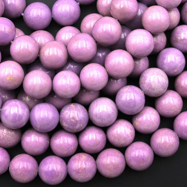 Real Genuine Natural Light Violet Purple Phosphosiderite 5mm 6mm 7mm 8mm 9mm 10mm 16mm Round Beads 15.5" Strand
