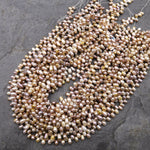 Genuine Natural Mauve Gold White Freshwater Teardrop Pearl Top Side Drilled 6mm 15.5" Strand