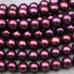 Genuine Plum Pearl Freshwater Pearl 10mm Round Iridescent Classic Pearl 15.5" Strand